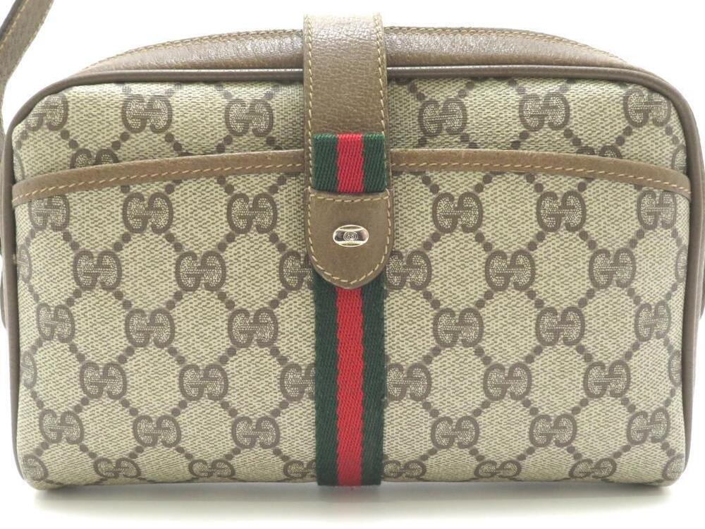 Gucci GG Sherry Shoulder Bag Beige Cream Brown